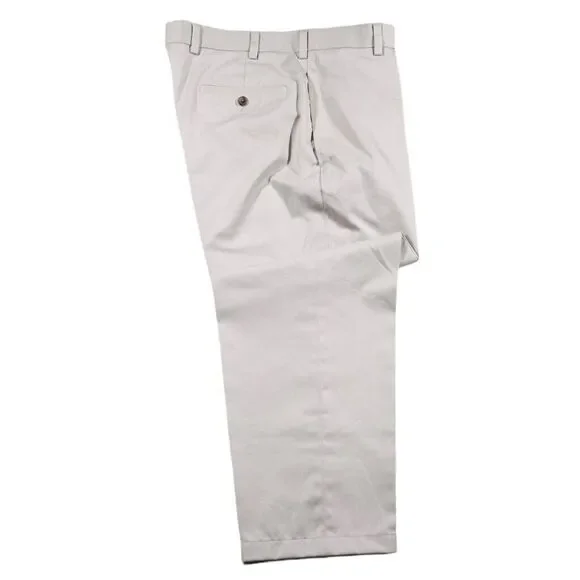 Brooks Brothers Mens Pants Beige 100% Cotton Lightweight Flat Front Chinos 34x27 - Picture 2 of 8